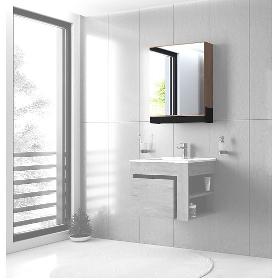 DUESA Zrcadlová skříňka 60/1D zlatý dub (1p=1ks)