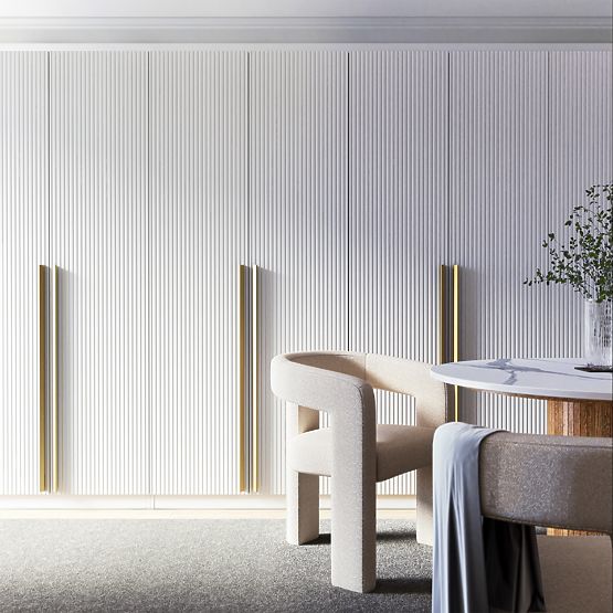 Dveře ke skříni Neroli, 45,6 cm, jednoduché drážky, bílá