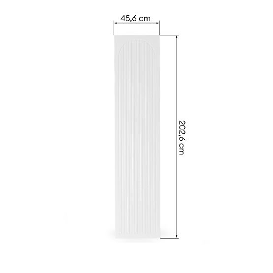 Dveře ke skříni Neroli, 45,6 cm, obloukové drážky, bílá, levá