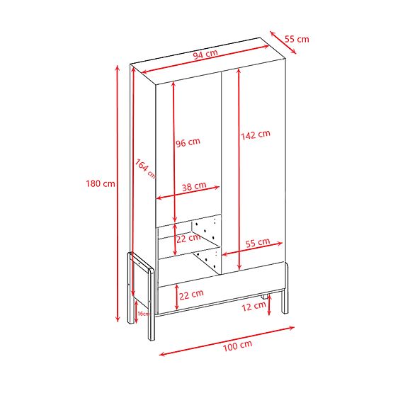 Dvoudveřová šatní skříň Viktor - bílá