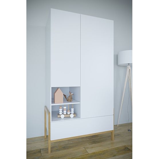 Dvoudveřová šatní skříň Viktor - bílá