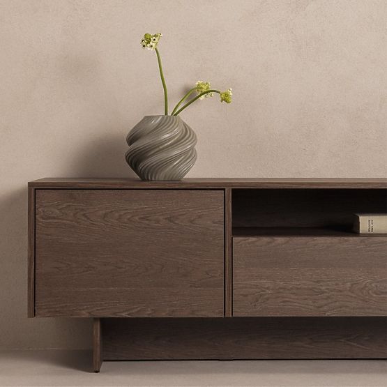 Dvoudveřová TV skříňka se zásuvkou Kanso, Dub Baltic Storm