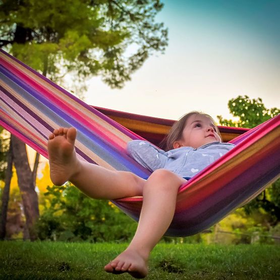 Dvouosobová houpací síť s příčkou 80cm 480145A YELLOW