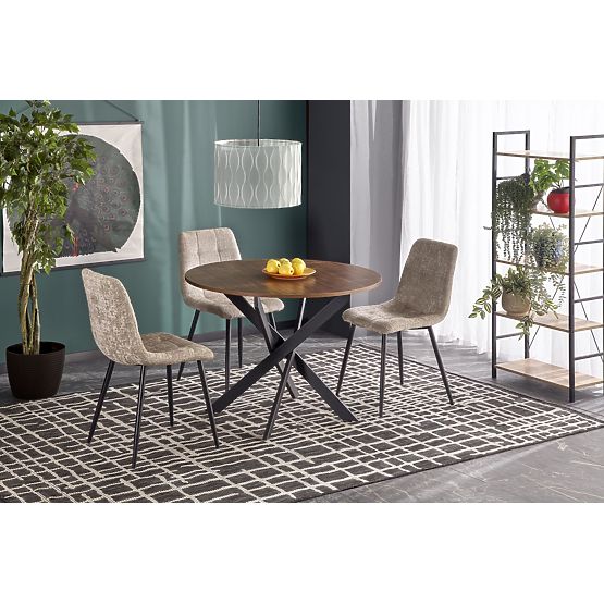 EDGAR stůl, deska - ořechová, nohy - černé 