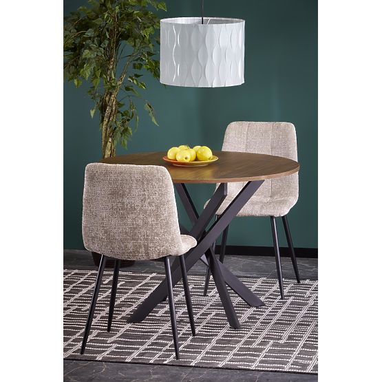 EDGAR stůl, deska - ořechová, nohy - černé 