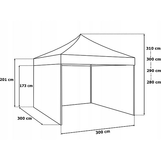 Expresní obchodní pavilon 3x3 m bílý