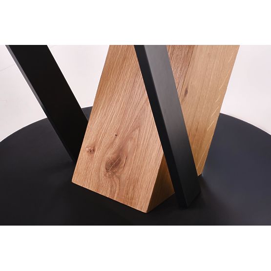 FANIS kulatý rozkládací stůl, přírodní / černý (3p=1ks)