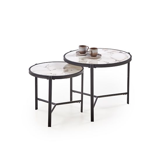 FATIMA sada 2 lavic, bílý mramor / černá (1p=1ks)