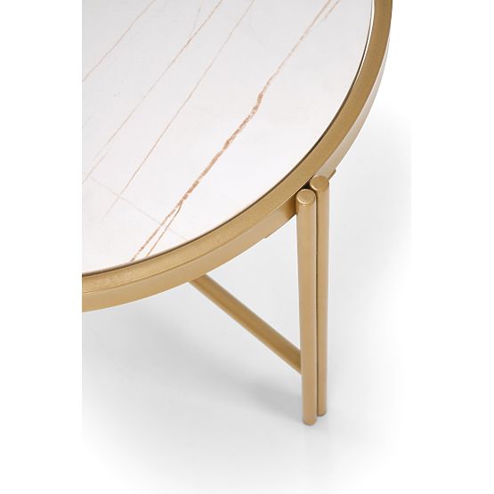 FATIMA sada 2 stolků, bílý mramor / zlatá (1p=1ks)