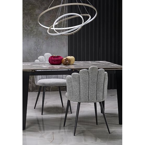 FELIX rozkládací stůl, deska - šedý mramor, nohy - černé (2p=1ks)