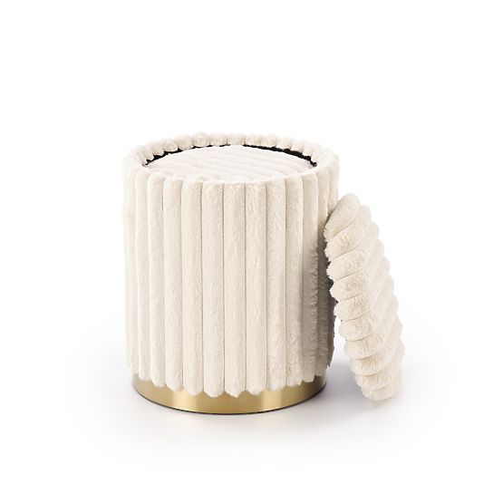 FIDO sada 2 pufů, krémová / zlatá (1p=1sada)