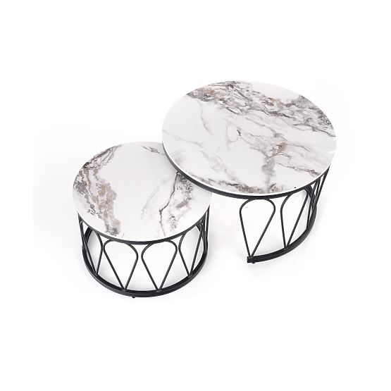 FORMOSA sada 2 lavic, bílý mramor / černá (2p=1ks)