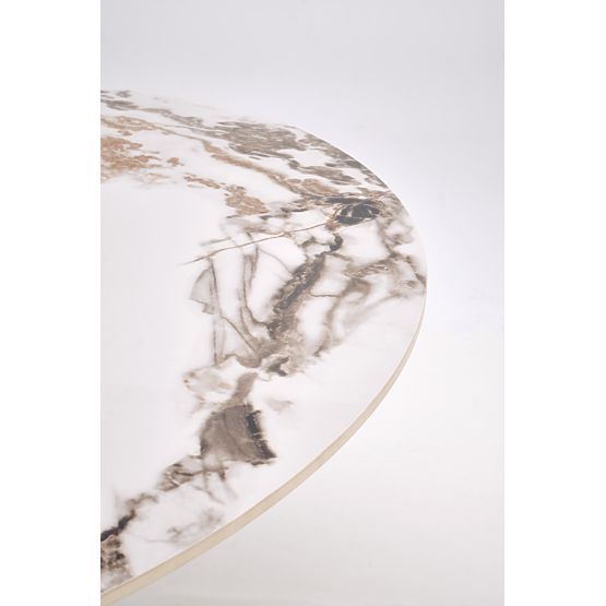 GARET kulatý stůl, bílý mramor / černý (2p=1ks)