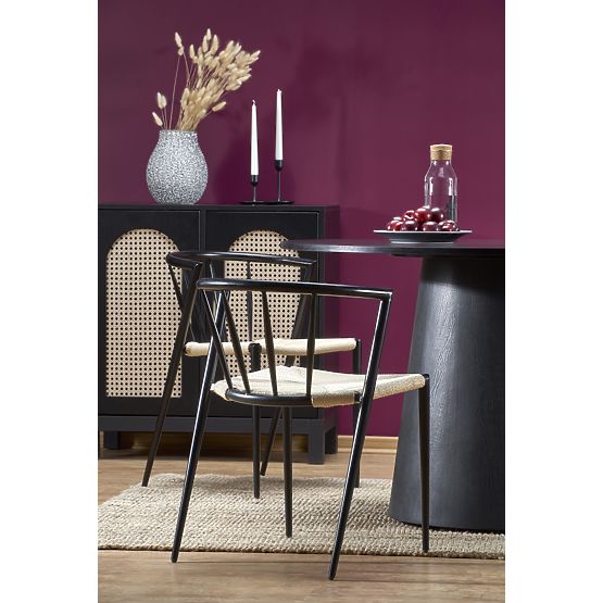 GINTER kulatý stůl, černý 