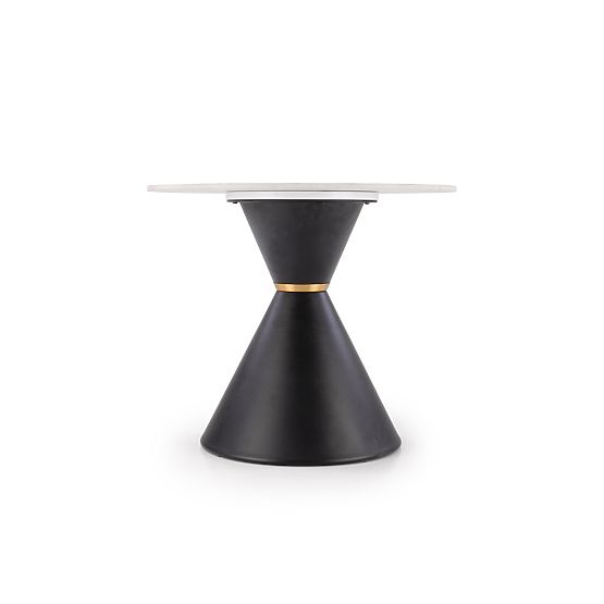 GORETTI_S konferenční stolek bílý mramor / černý 