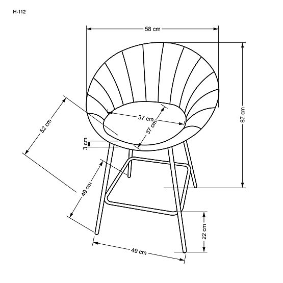 H112 barová židle šedá / zlatá (2p=2ks)