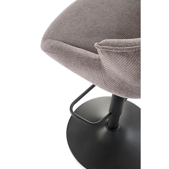 H122 barová židle nohy - černé, sedák - šedý 