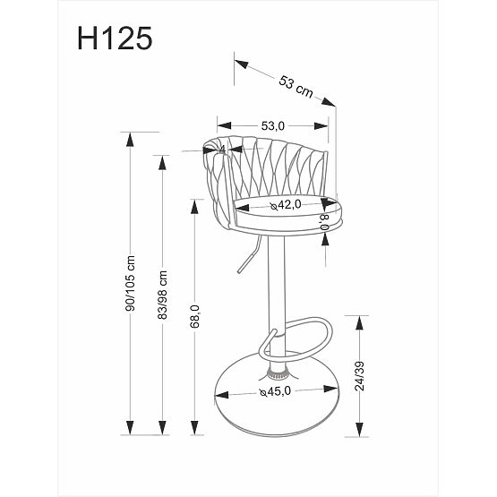 H126 béžová barová židle (1p=2 ks)