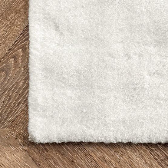 Hedvábný koberec Rabbit - Bílá Ecru