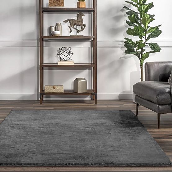 Hedvábný koberec Rabbit - Dark grey