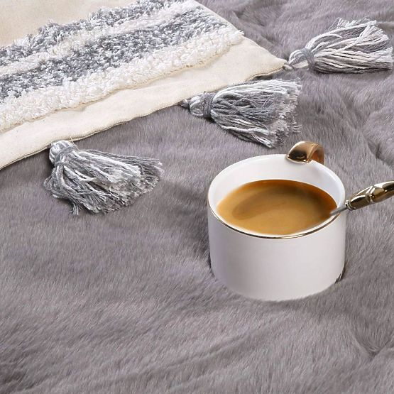 Hedvábný koberec Rabbit - Dark grey