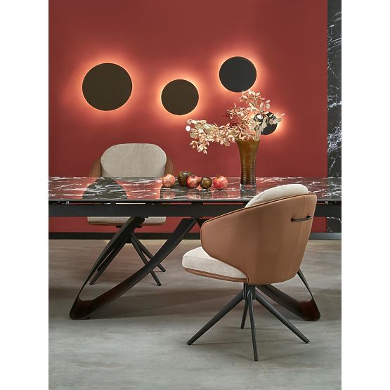 HILARIO rozkládací stůl, deska - černý mramor, nohy - černé (3p=1ks)