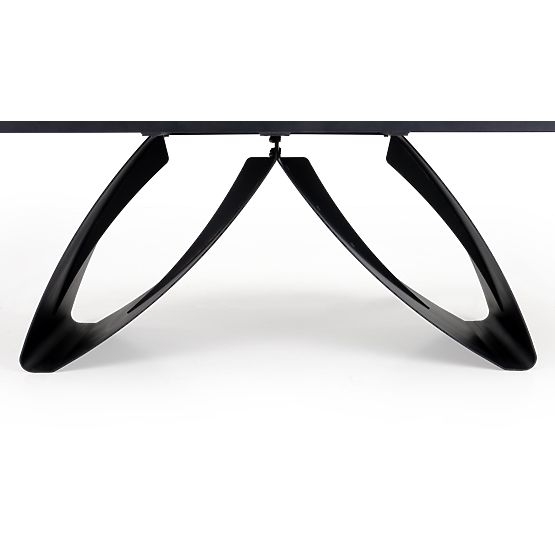 HILARIO rozkládací stůl, deska - ořechová, nohy - černé 