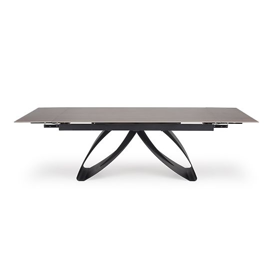 HILARIO rozkládací stůl, deska - ořechová, nohy - černé 