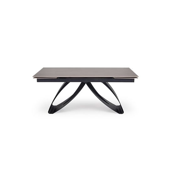 HILARIO rozkládací stůl, deska - ořechová, nohy - černé 
