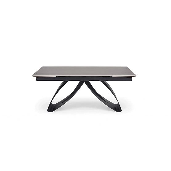 HILARIO rozkládací stůl, deska - ořechová, nohy - černé 