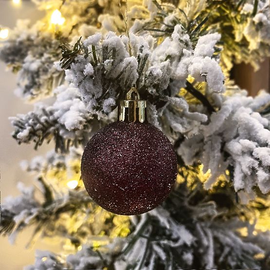 HNĚDÉ VÁNOČNÍ KOULE 34 KS SYSD1688-038