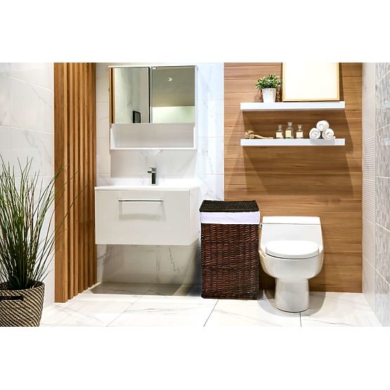 Hnědý proutěný koš 114 L