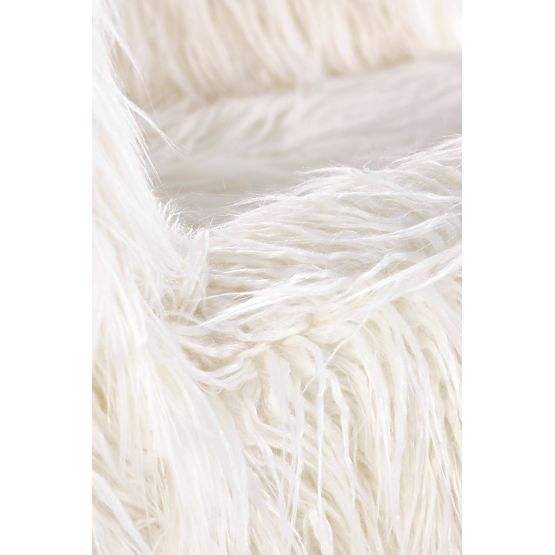 Houpací křeslo z umělé kožešiny AUSTIN - krémové