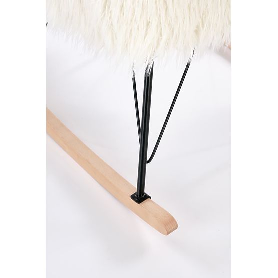 Houpací křeslo z umělé kožešiny AUSTIN - krémové