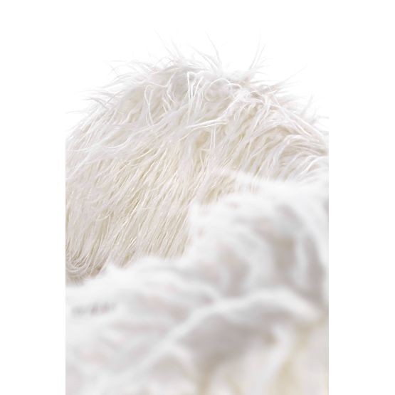 Houpací křeslo z umělé kožešiny AUSTIN - krémové