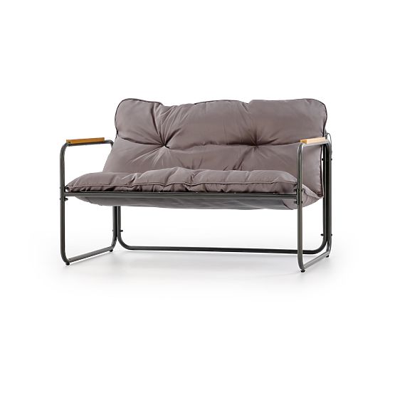 HUDSON, zahradní set (pohovka, 2x křeslo, stolek), šedá / hnědá (1p=1set)