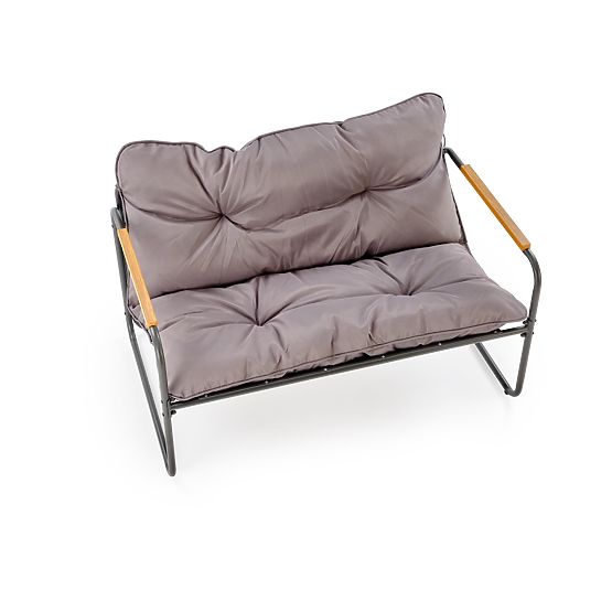 HUDSON, zahradní set (pohovka, 2x křeslo, stolek), šedá / hnědá (1p=1set)