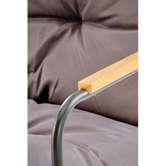 HUDSON, zahradní set (pohovka, 2x křeslo, stolek), šedá / hnědá (1p=1set)