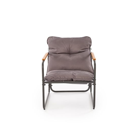 HUDSON, zahradní set (pohovka, 2x křeslo, stolek), šedá / hnědá (1p=1set)