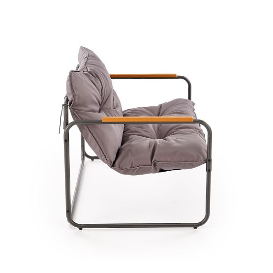 HUDSON, zahradní set (pohovka, 2x křeslo, stolek), šedá / hnědá (1p=1set)