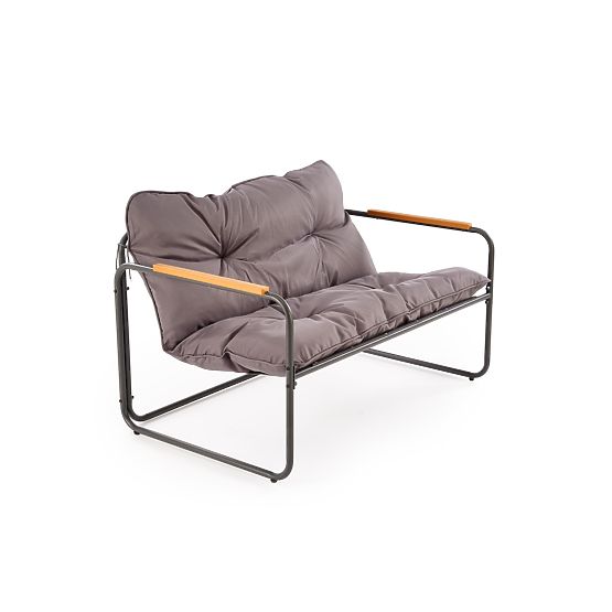 HUDSON, zahradní set (pohovka, 2x křeslo, stolek), šedá / hnědá (1p=1set)