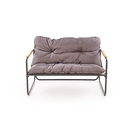 HUDSON, zahradní set (pohovka, 2x křeslo, stolek), šedá / hnědá (1p=1set)