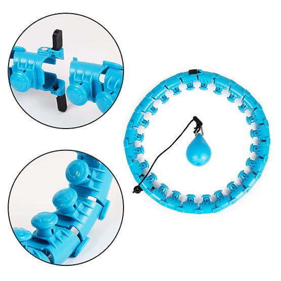 Hula hop s masážním prvkem a přídavným závažím pro fitness cvičení