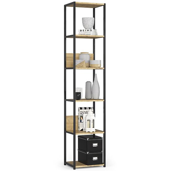 INDUSTRIÁLNÍ REGÁL 400 ČERNÝ/DUB ARTISAN