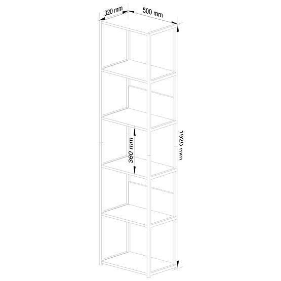 INDUSTRIÁLNÍ REGÁL 500 ČERNÝ/DUB CRAFT