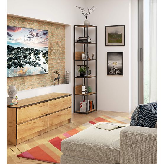 INDUSTRIÁLNÍ REGÁL 500 ČERNÝ/DUB CRAFT