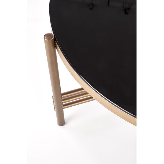 ISMENA konferenční stolek rám - zlatý, deska - černá (1p=1ks)