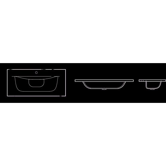 Jednokomorové nábytkové umyvadlo 100 cm