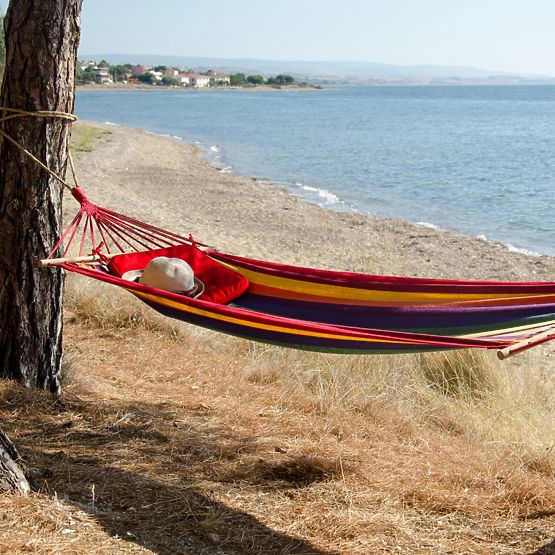 Jednomístná houpací síť s rozpěrkou 40cm 400257 Žlutá