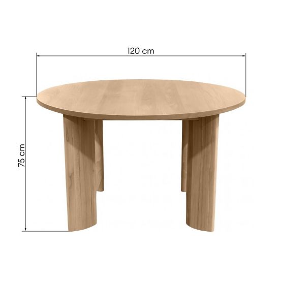 Jídelní stůl Bali 120 cm, kulatý, krémově bílý